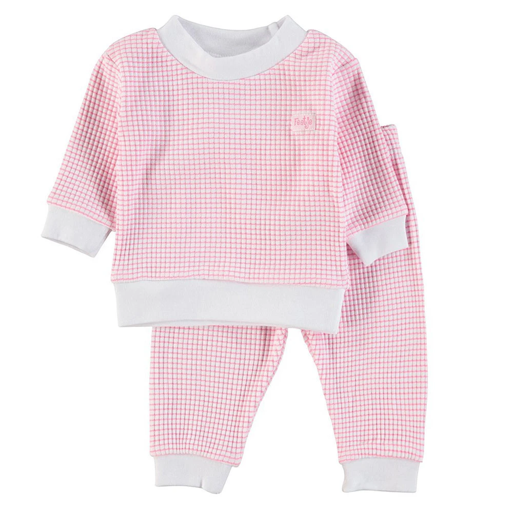 Feetje Pyjama Wafel Pink 3 Feetje Pyjama Wafel Pink