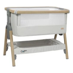 Tutti Bambini Cozee Bedside Crib Oak Silver