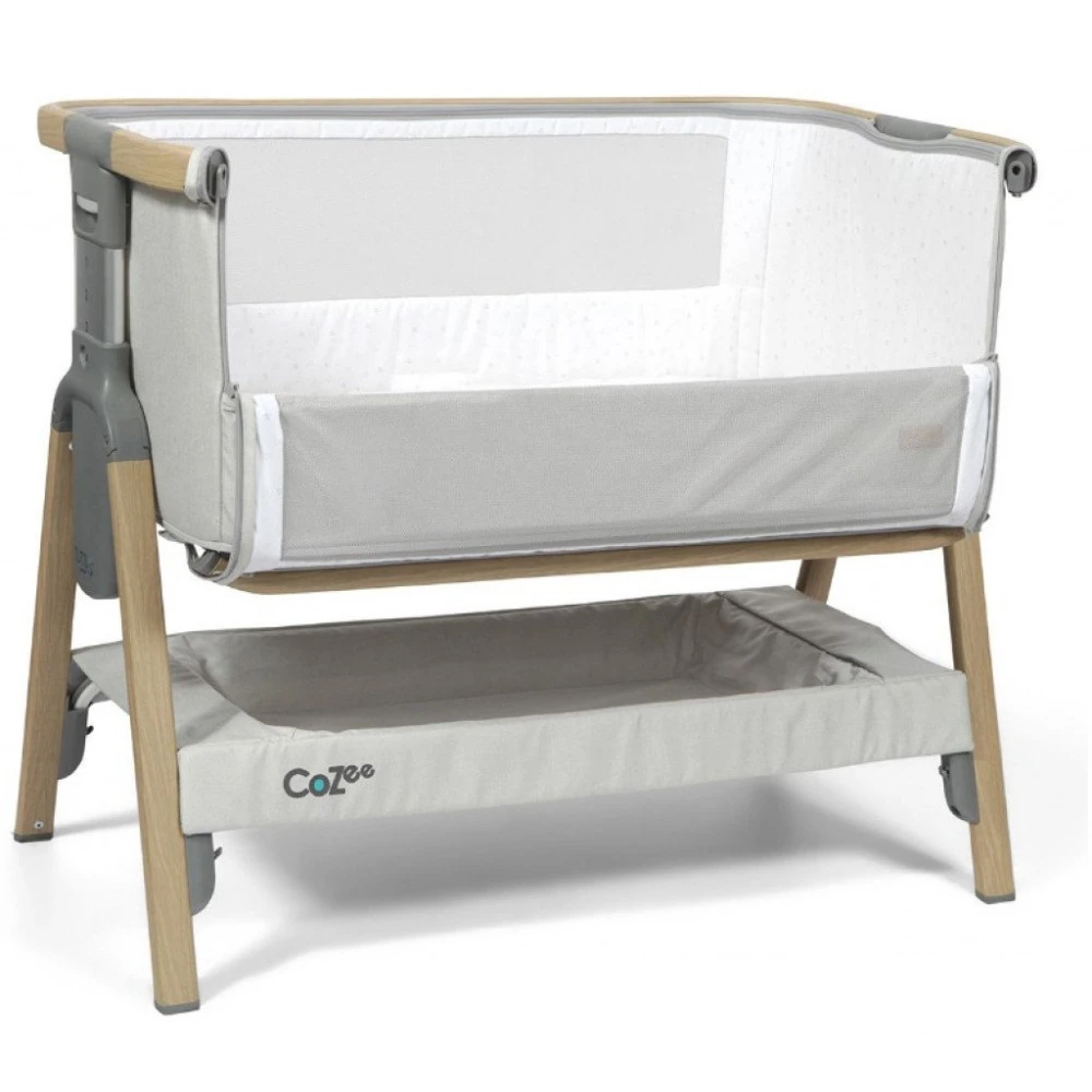 Tutti Bambini Cozee Bedside Crib Oak Silver 4 Tutti Bambini Cozee Bedside Crib Oak Silver - Afbeelding 2
