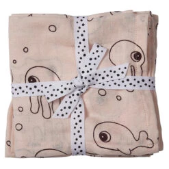 Done By Deer Wikkeldoek 2-pack Sea Friends Powder