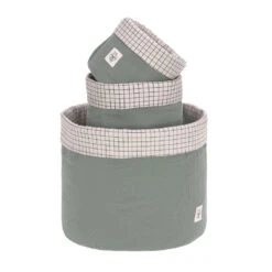 LÄSSIG Laessig Opbergmanden Set 3 Stuks Muslin Green, 100% Organisch Katoen 10 LÄSSIG Laessig Opbergmanden Set 3 Stuks Muslin Green, 100% Organisch Katoen -Babyverzorging Winkel image 24271