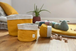 LÄSSIG Laessig Opbergmanden Set 3 Stuks Muslin Mosterd, 100% Organisch Katoen -Babyverzorging Winkel image 24280