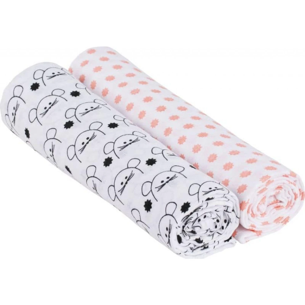 Laessig Hydrofiel XL Swaddle Little Chums Mouse 2St. 120x120 Cm 3 Laessig Hydrofiel XL Swaddle Little Chums Mouse 2St. 120x120 Cm