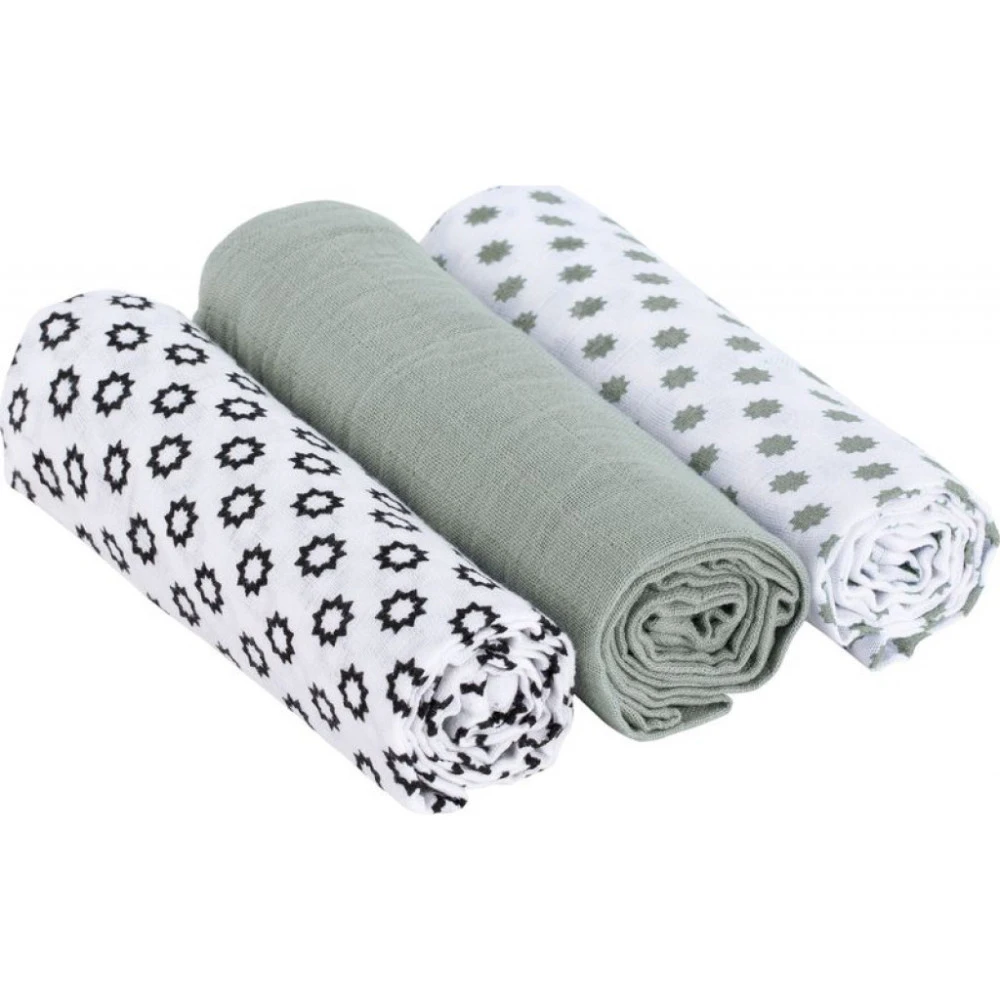 Laessig Hydrofiel Luier Little Chums Stars Wit 3st 80x80cm 3 Laessig Hydrofiel Luier Little Chums Stars Wit 3st 80x80cm