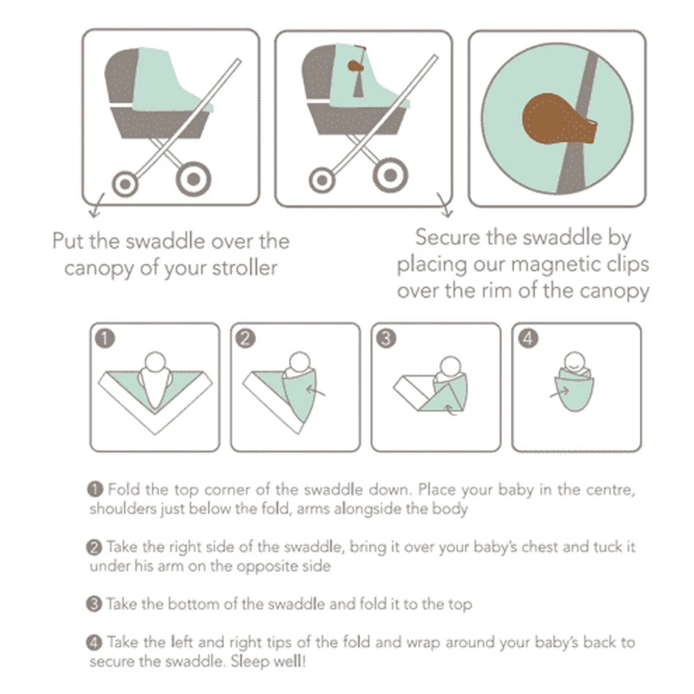 Cloby Set Swaddle Met Clips Black 7 Cloby Set Swaddle Met Clips Black - Afbeelding 5