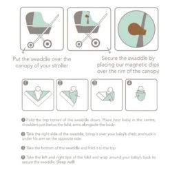 Cloby Set Swaddle Met Clips Brown -Babyverzorging Winkel image 31154