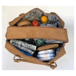 Isoki Luiertas Double Zip Satchel Latte -Babyverzorging Winkel image 33093