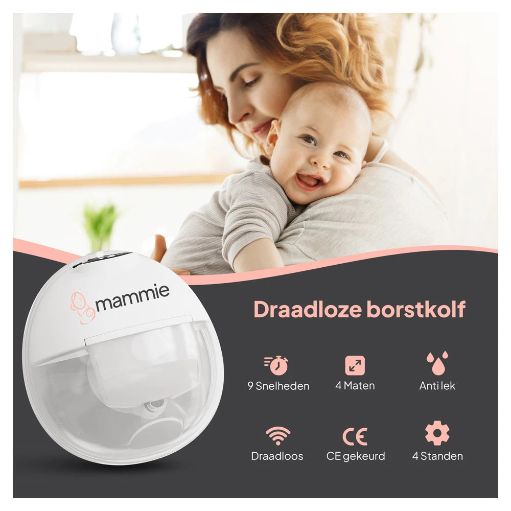 Mammie Enkele Draadloze Elektrische Borstkolf Handsfree & Draagbaar - BPA-vrij 6 Mammie Enkele Draadloze Elektrische Borstkolf Handsfree & Draagbaar - BPA-vrij - Afbeelding 4