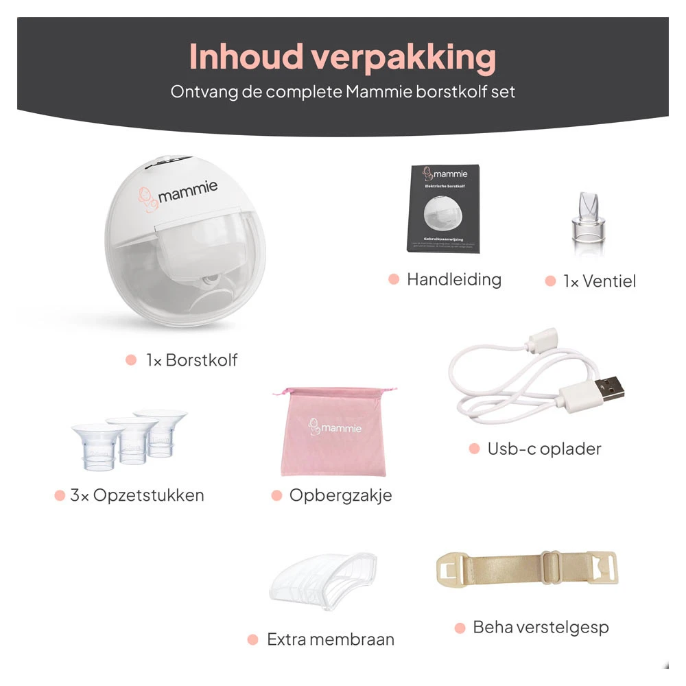 Mammie Enkele Draadloze Elektrische Borstkolf Handsfree & Draagbaar - BPA-vrij 7 Mammie Enkele Draadloze Elektrische Borstkolf Handsfree & Draagbaar - BPA-vrij - Afbeelding 5