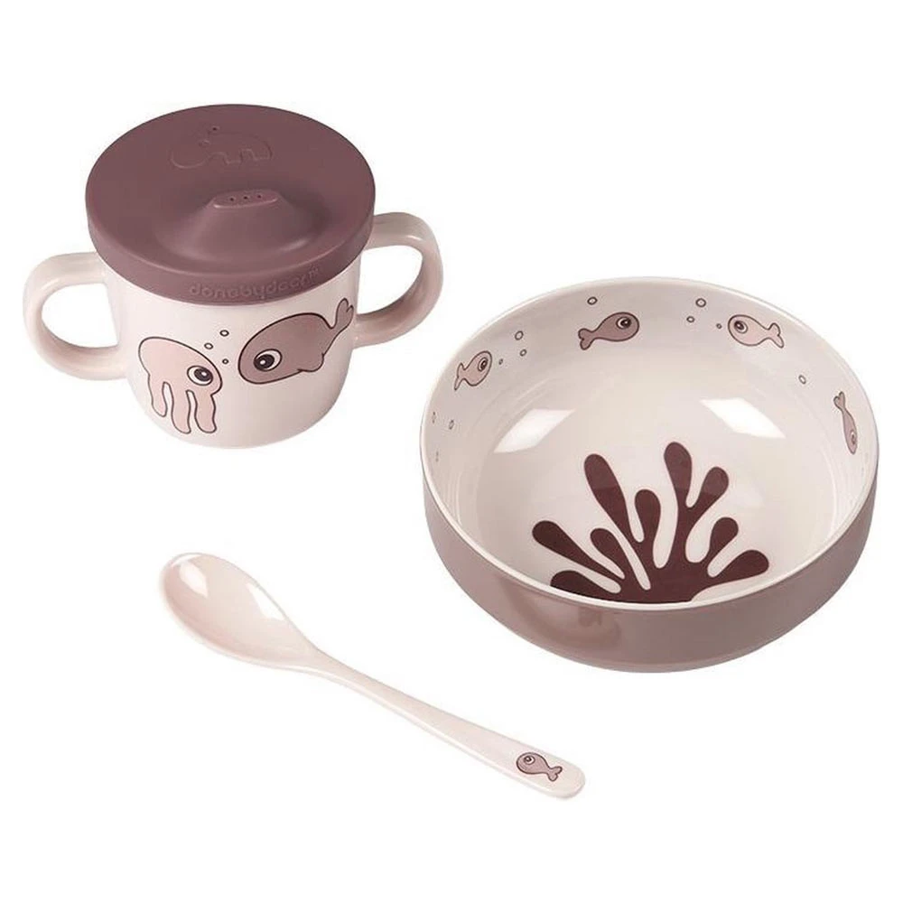 Done By Deer Servies Set Sea Friends Powder Pink 4 Done By Deer Servies Set Sea Friends Powder Pink - Afbeelding 2